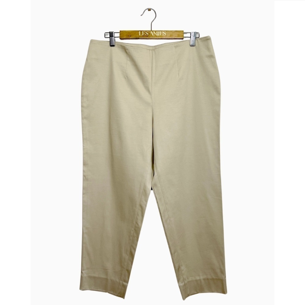 AVERARDO BESSI Made in Italy‎ Cropped Tan Beige High Waist Tailored Pants 14
